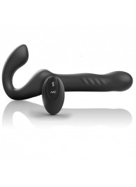 Черный безремневой страпон с вибрацией и возвратно-поступательными движениями - 24 см. - Ibiza - купить с доставкой в Новошахтинске