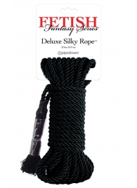 Черная веревка для фиксации Deluxe Silky Rope - 9,75 м. - Pipedream - купить с доставкой в Новошахтинске