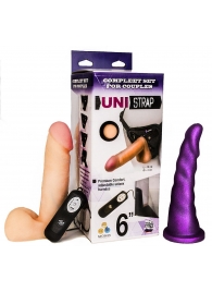 Вибрострапон с двумя насадками UniStrap - 18 и 18 см. - LOVETOY (А-Полимер) - купить с доставкой в Новошахтинске