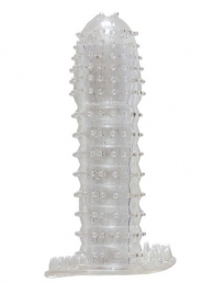 Гелевая прозрачная насадка c шипами - 12 см. - Toyfa Basic - в Новошахтинске купить с доставкой
