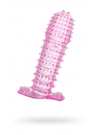 Гелевая розовая насадка с шипами - 12 см. - Toyfa Basic - в Новошахтинске купить с доставкой