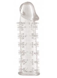 Гелевая прозрачная насадка с шипами - 12 см. - Toyfa Basic - в Новошахтинске купить с доставкой