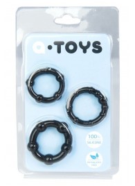 Набор из 3 чёрных эрекционных колец A-toys - A-toys - в Новошахтинске купить с доставкой