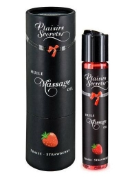 Массажное масло с ароматом клубники Huile de Massage Gourmande Fraise des Bois - 59 мл. - Plaisir Secret - купить с доставкой в Новошахтинске