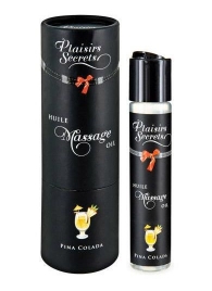 Массажное масло с ароматом пина колады Huile de Massage Gourmande Pina Colada - 59 мл. - Plaisir Secret - купить с доставкой в Новошахтинске
