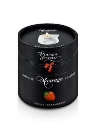 Массажная свеча с ароматом клубники Bougie de Massage Gourmande Fraise - 80 мл. - Plaisir Secret - купить с доставкой в Новошахтинске