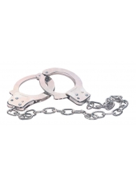 Наручники из металла с длинной цепочкой CHROME HANDCUFFS METAL HANDCUFFS W. KEY - NMC - купить с доставкой в Новошахтинске