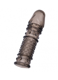 Дымчатая закрытая насадка ToyFa XLover с чешуйками и пупырышками - 13,5 см. - ToyFa - в Новошахтинске купить с доставкой