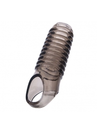 Дымчатая насадка с рёбрышками и подхватом мошонки ToyFa XLover - 12,5 см. - ToyFa - в Новошахтинске купить с доставкой
