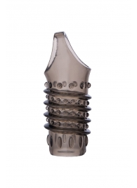 Открытая дымчатая насадка с точками и рёбрами ToyFa XLover - 11,5 см. - ToyFa - в Новошахтинске купить с доставкой