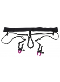 Трусики с зажимами для половых губ и бусинками для массажа промежности - Orion - купить с доставкой в Новошахтинске