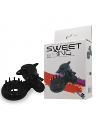 Чёрное эрекционное виброкольцо Sweet Ring с дельфинчиком - Baile - в Новошахтинске купить с доставкой