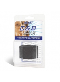 Чёрная утяжка на мошонку 1  Velcro Ball Stretcher - BlueLine - купить с доставкой в Новошахтинске
