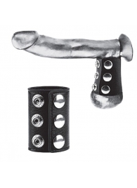 Утяжка на пенис на кнопочках 100% PVC STRAP WITH METAL SNAP - BlueLine - купить с доставкой в Новошахтинске