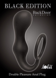 Чёрное эрекционное кольцо с анальной пробкой Double Pleasure Anal Plug - Lola Games - в Новошахтинске купить с доставкой