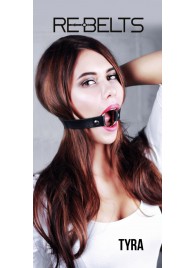 Чёрный кожаный чокер-кляп Tyra Black - Rebelts - купить с доставкой в Новошахтинске