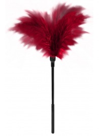 Пластиковая метелочка с красными пёрышками Small Feather Tickler - 32 см. - Blush Novelties - купить с доставкой в Новошахтинске