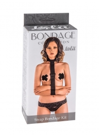 Ошейник с длинной лентой и наручниками Strap Bondage Kit Plus Size - Lola Games - купить с доставкой в Новошахтинске