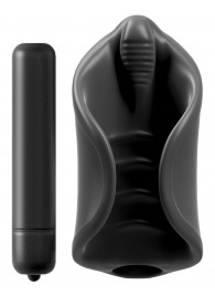 Чёрный мастурбатор Vibrating Silicone Stimulator с вибрацией - Pipedream - в Новошахтинске купить с доставкой