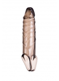 Дымчатая фаллическая насадка с подхватом и закрытой головкой - 16,2 см. - ToyFa - в Новошахтинске купить с доставкой