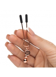 Золотистые зажимы для сосков и клитора All Sensation Nipple and Clitoral Chain - Fifty Shades of Grey - купить с доставкой в Новошахтинске