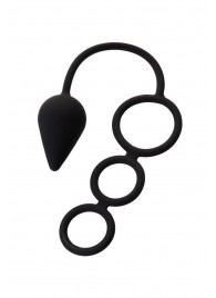 Тройное эрекционное кольцо с анальным хвостом Drop M-size - Erotist Adult Toys - в Новошахтинске купить с доставкой