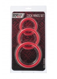 Набор из 3 красных эрекционных колец различного диаметра - ToyFa - в Новошахтинске купить с доставкой