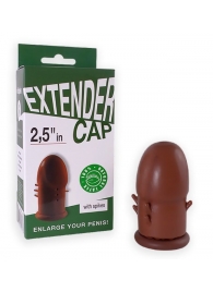 Коричневый латексный удлинитель пениса 2.5 in с шипиками - Sitabella - в Новошахтинске купить с доставкой