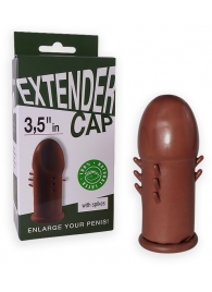 Коричневый латексный удлинитель пениса 3.5 in с шипиками - Sitabella - в Новошахтинске купить с доставкой