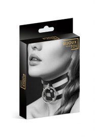 Чёрный тройной чокер с большим кольцом - Bijoux Pour Toi - купить с доставкой в Новошахтинске