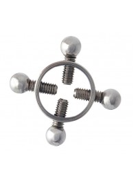 Серебристые зажимы для сосков на винтах - ToyFa - купить с доставкой в Новошахтинске