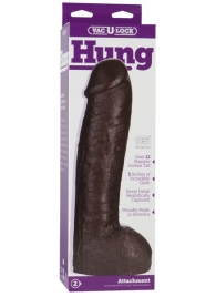 Большая насадка для трусиков Vac-U-Lock Realistic Hung - 31,7 см. - Doc Johnson - купить с доставкой в Новошахтинске