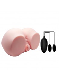 Телесный мастурбатор с двумя любовными тоннелями и вибрацией - Baile - в Новошахтинске купить с доставкой