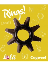 Чёрное эрекционное кольцо Rings Cogweel - Lola Games - в Новошахтинске купить с доставкой