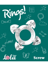 Прозрачное эрекционное кольцо Rings Screw - Lola Games - в Новошахтинске купить с доставкой