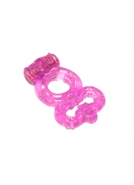 Розовое эрекционное кольцо Rings Treadle с подхватом - Lola Games - в Новошахтинске купить с доставкой