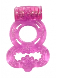 Розовое эрекционное кольцо Rings Treadle с подхватом - Lola Games - в Новошахтинске купить с доставкой