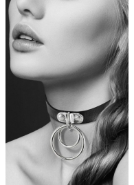 Черный чокер с двумя кольцами - Bijoux Pour Toi - купить с доставкой в Новошахтинске