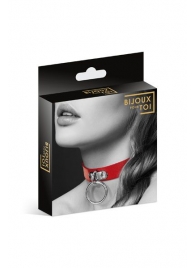 Красный узенький чокер с кольцом - Bijoux Pour Toi - купить с доставкой в Новошахтинске