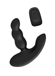 Черный силиконовый стимулятор простаты Levett Nitoc с пультом ДУ - Levett - в Новошахтинске купить с доставкой
