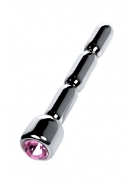 Серебристый уретральный плаг со стразом - 7 см. - ToyFa - купить с доставкой в Новошахтинске