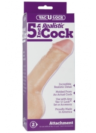 Насадка-реалистик для трусиков Vac-U-Lock 5  Realistic - 12,7 см. - Doc Johnson - купить с доставкой в Новошахтинске