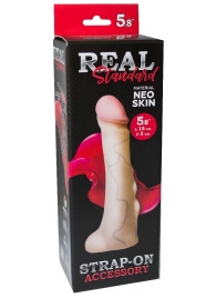 Реалистичная насадка с мошонкой REAL Standard - 18 см. - LOVETOY (А-Полимер) - купить с доставкой в Новошахтинске
