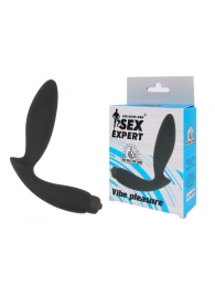 Чёрный вибростимулятор простаты Sex Expert Vibe Pleasure - Sex Expert - в Новошахтинске купить с доставкой
