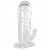 Прозрачная гелевая насадка с клиторальным отростком - 13 см. - Toyfa Basic - в Новошахтинске купить с доставкой