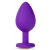 Фиолетовая анальная пробка Bling Plug Medium с золотистым стразом - 8,3 см. - Blush Novelties - купить с доставкой в Новошахтинске