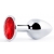 Серебристая анальная пробка с красным стразом - 7,2 см. - Anal Jewelry Plug - купить с доставкой в Новошахтинске
