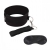 Черный ошейник с длинным поводком Collar and Leash Set - Lux Fetish - купить с доставкой в Новошахтинске