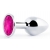 Серебристая анальная пробка с малиновым кристаллом - 7,2 см. - Anal Jewelry Plug - купить с доставкой в Новошахтинске