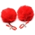 Красные зажимы на соски с помпонами Pom Pom - XR Brands - купить с доставкой в Новошахтинске